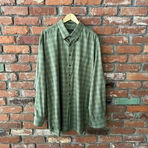 Orvis Charles F. Orvis Signature Collection XXL Green Plaid Cotton Shirt